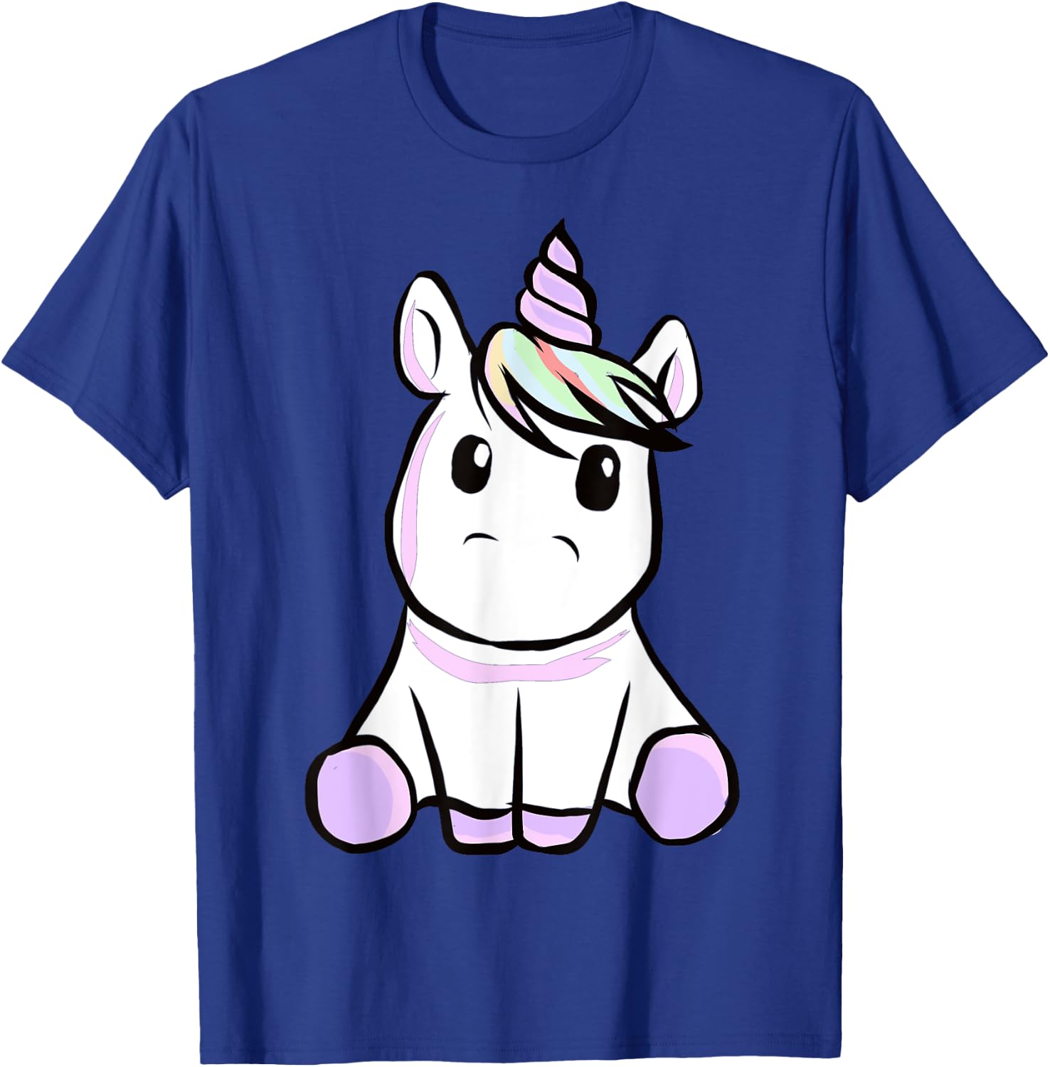 Unicorn - Cute Unicorn Sits Around - Cute Unicorn T-Shirt - T-Shirt | Royal