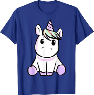 Unicorn - Cute Unicorn Sits Around - Cute Unicorn T-Shirt - T-Shirt | Royal
