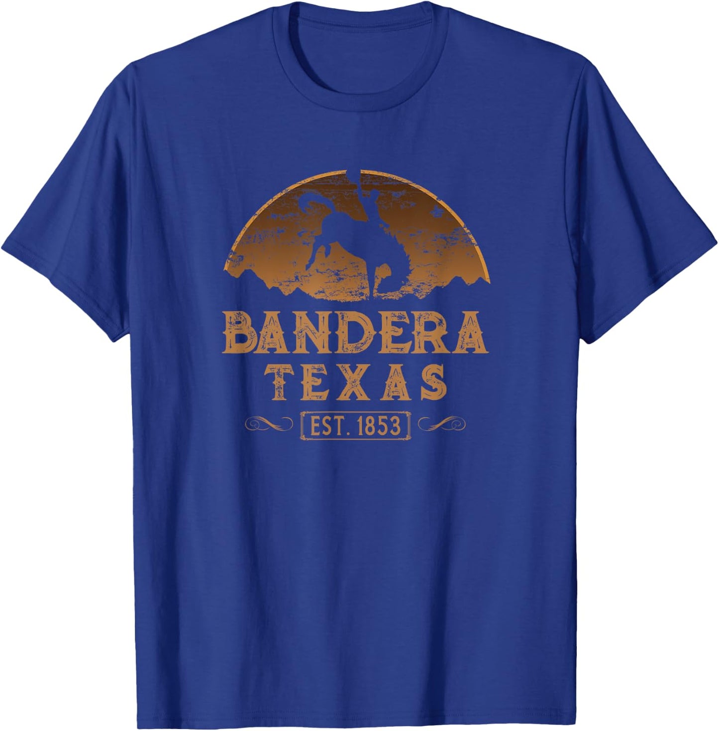 Bandera Texas TX Rodeo Cowboy T-Shirt - T-Shirt | Royal