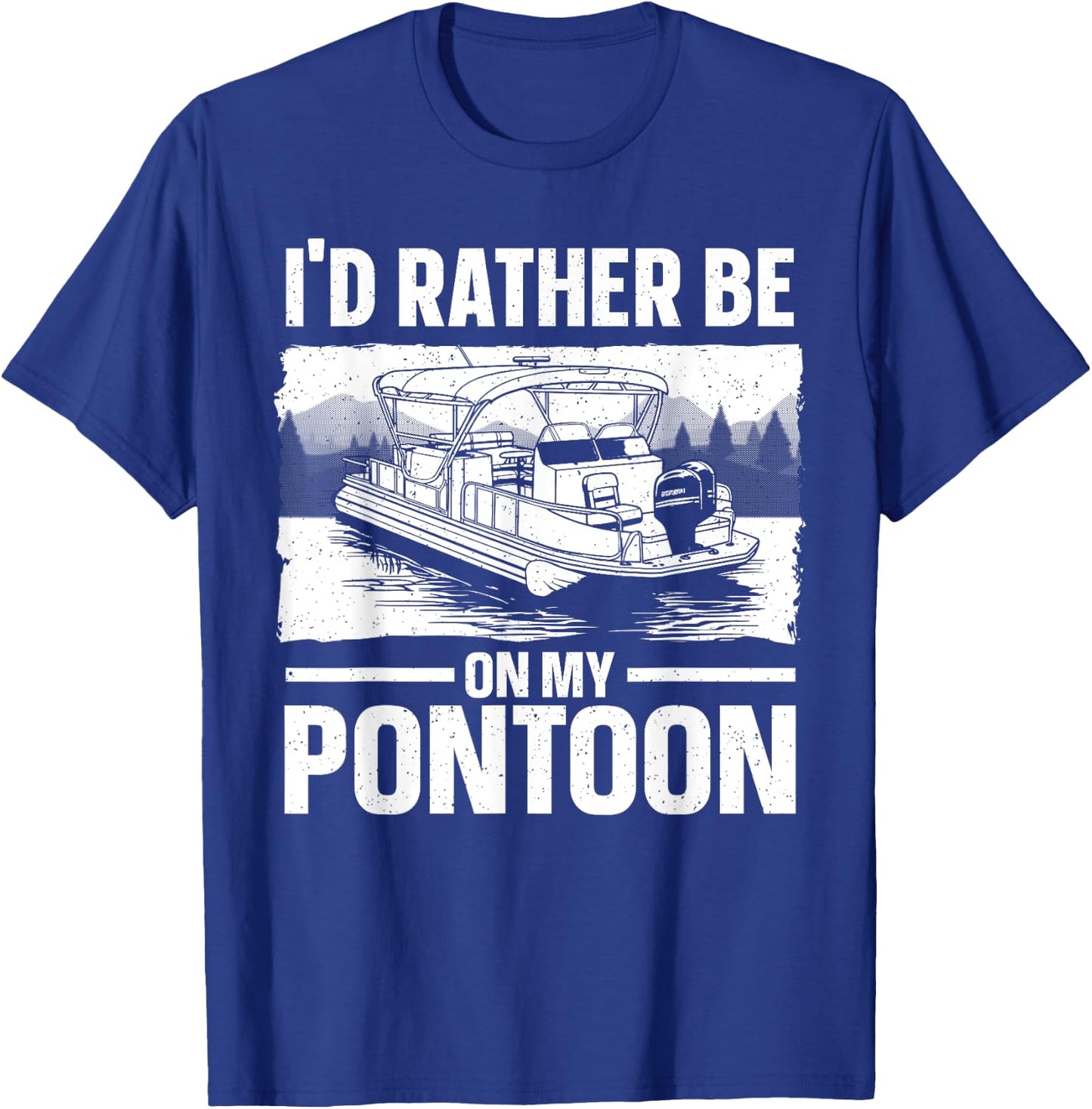 Pontoon Boat Art Women Lake Pontoon Boat Captain T-Shirt - T-Shirt | Royal