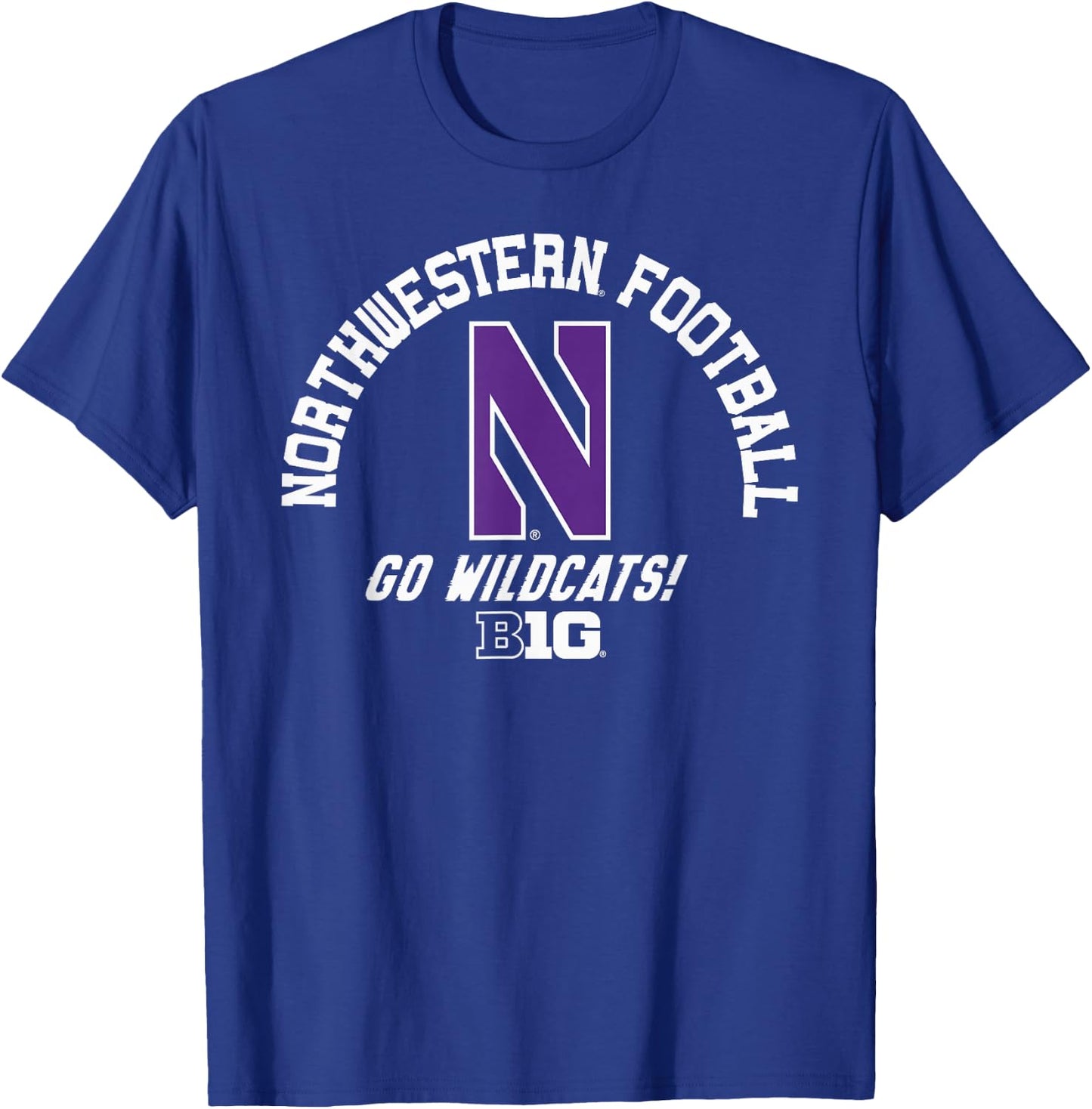 Northwestern Wildcats Big 10 Football Logo T-Shirt - T-Shirt | Royal