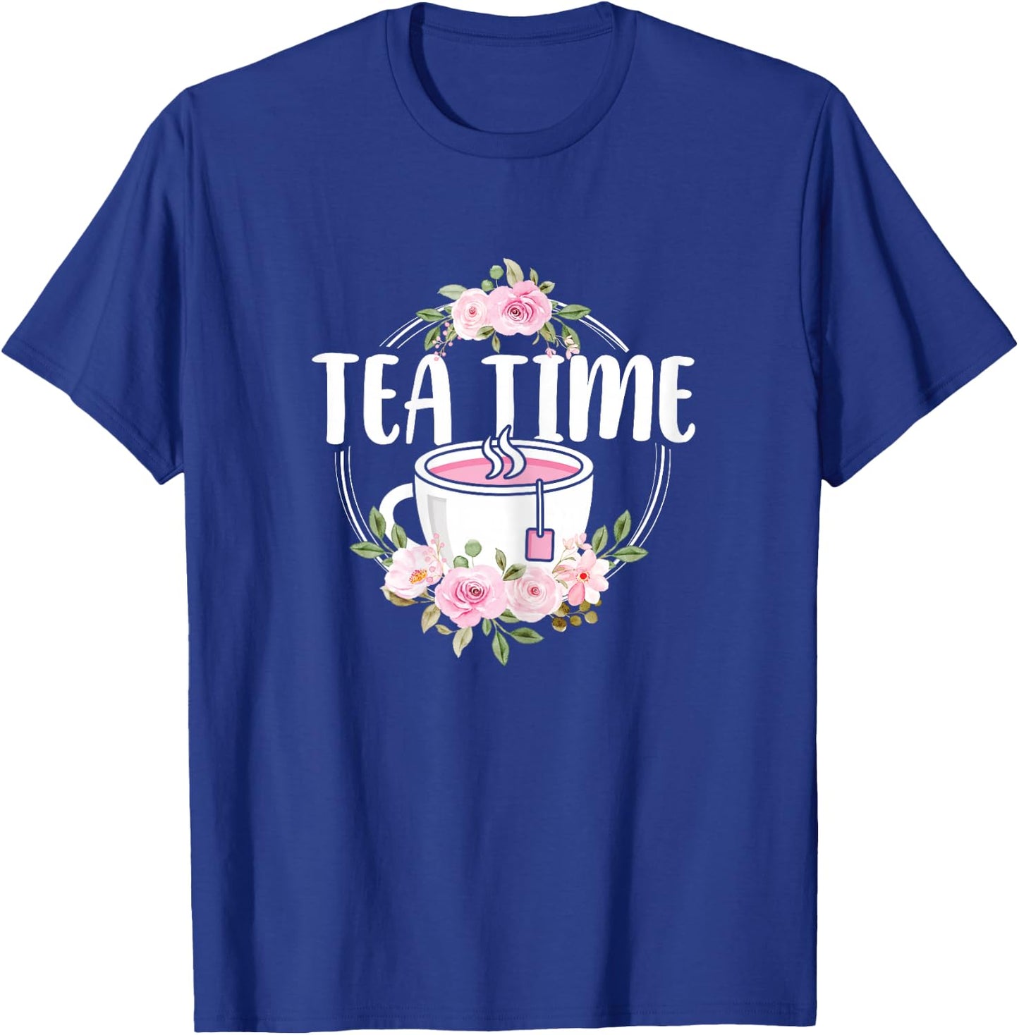 Cute Tea Time Flower Teacup Tea Lover Women Girls T-Shirt - T-Shirt | Royal