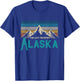 Alaska The Last Frontier Vintage Mountains Nature Gift T-Shirt - T-Shirt | Royal