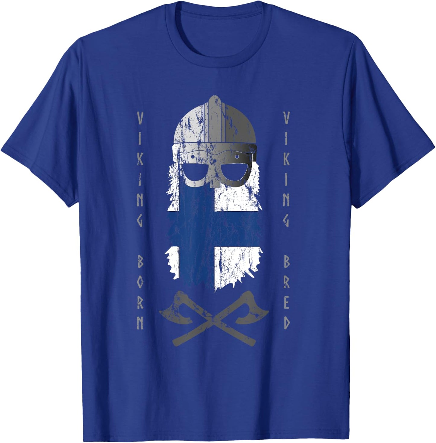 Finland Viking Finnish Warrior with Helmet and Axes T-Shirt - T-Shirt | Royal