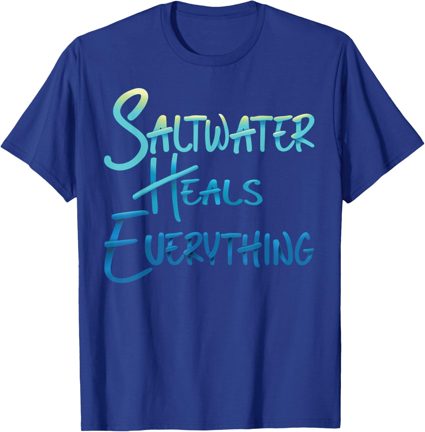 Saltwater Heals Everything Beach Vacation Vibes Men Women Kids T-Shirt - T-Shirt | Royal