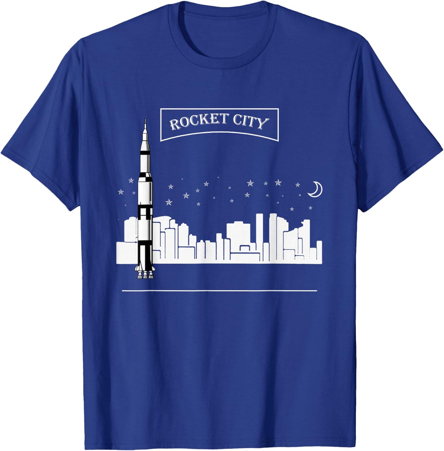 Rocket City Shirt Alabama Huntsville Space Moon Aerospace T-Shirt - T-Shirt | Royal