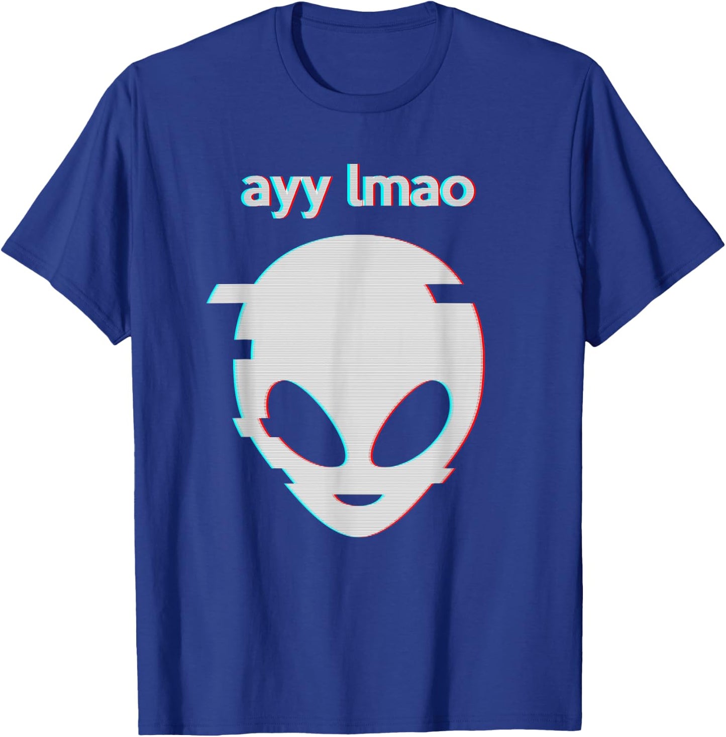 Vaporwave Ayy Lmao Meme Glitch art design Style Alien face T-Shirt - T-Shirt | Royal