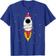 Christmas Space Rocket Pajama Top Santa Space Themed Gift T-Shirt - T-Shirt | Royal