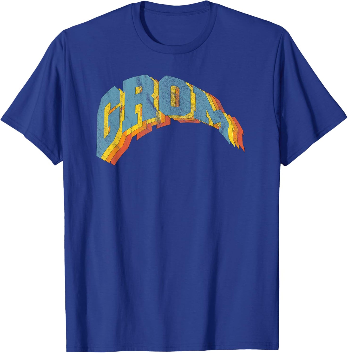Grom Retro Distressed T-Shirt - T-Shirt | Royal