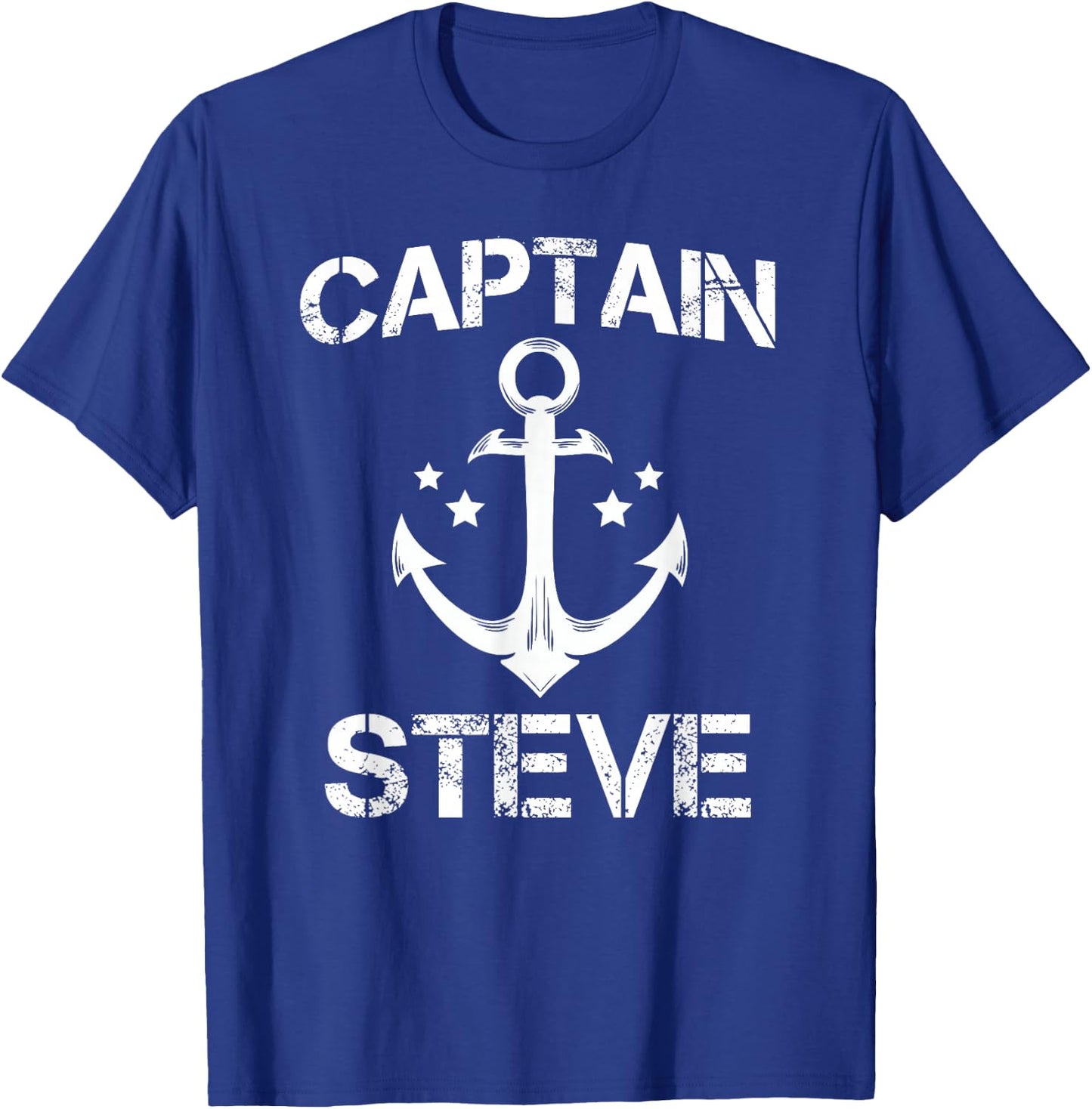 CAPTAIN STEVE Funny Birthday Personalized Name Boat Gift T-Shirt - T-Shirt | Royal