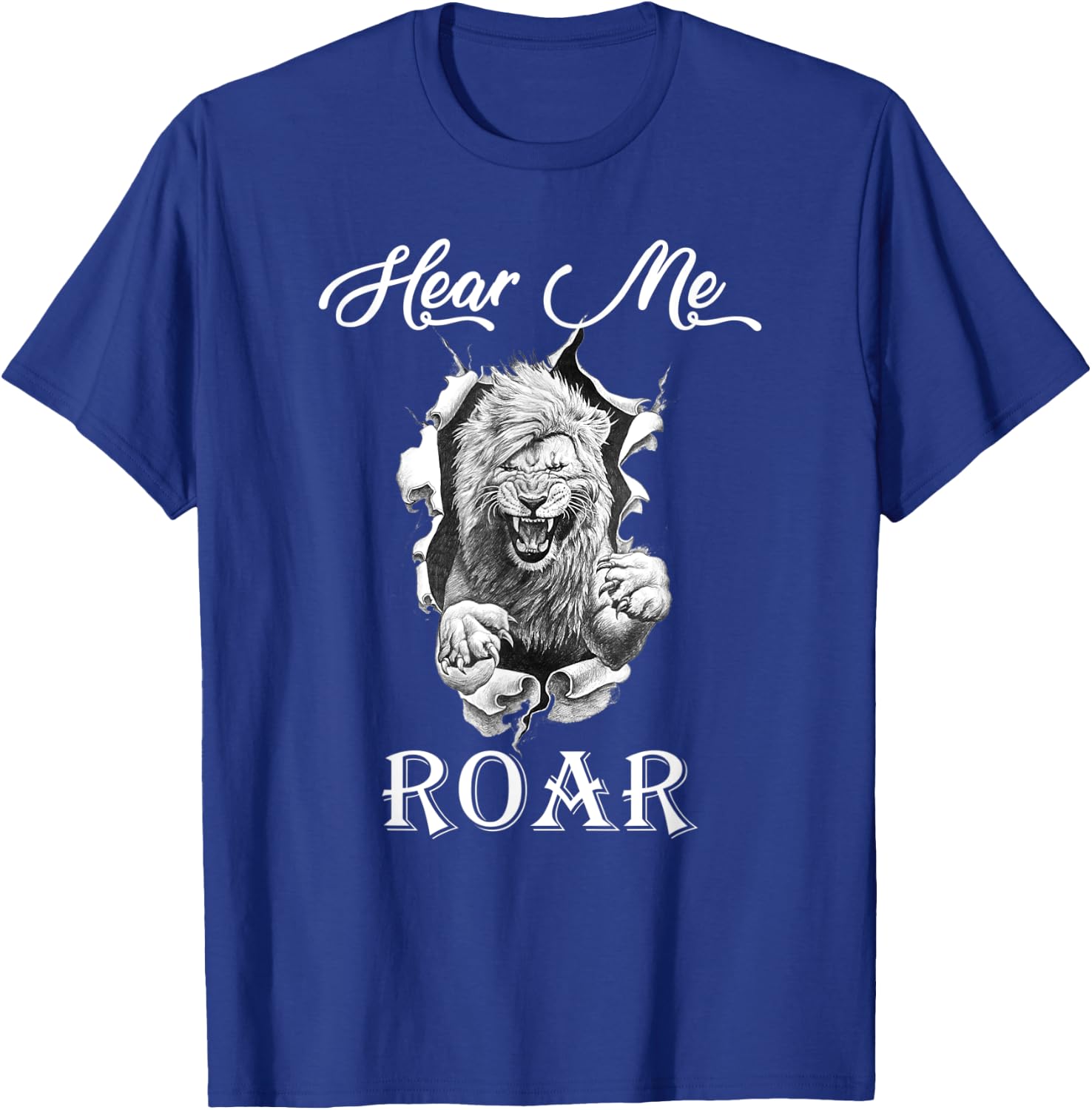 Lion Shirt Hear Me Roar Funny Lions Lovers Gift T-Shirt - T-Shirt | Royal