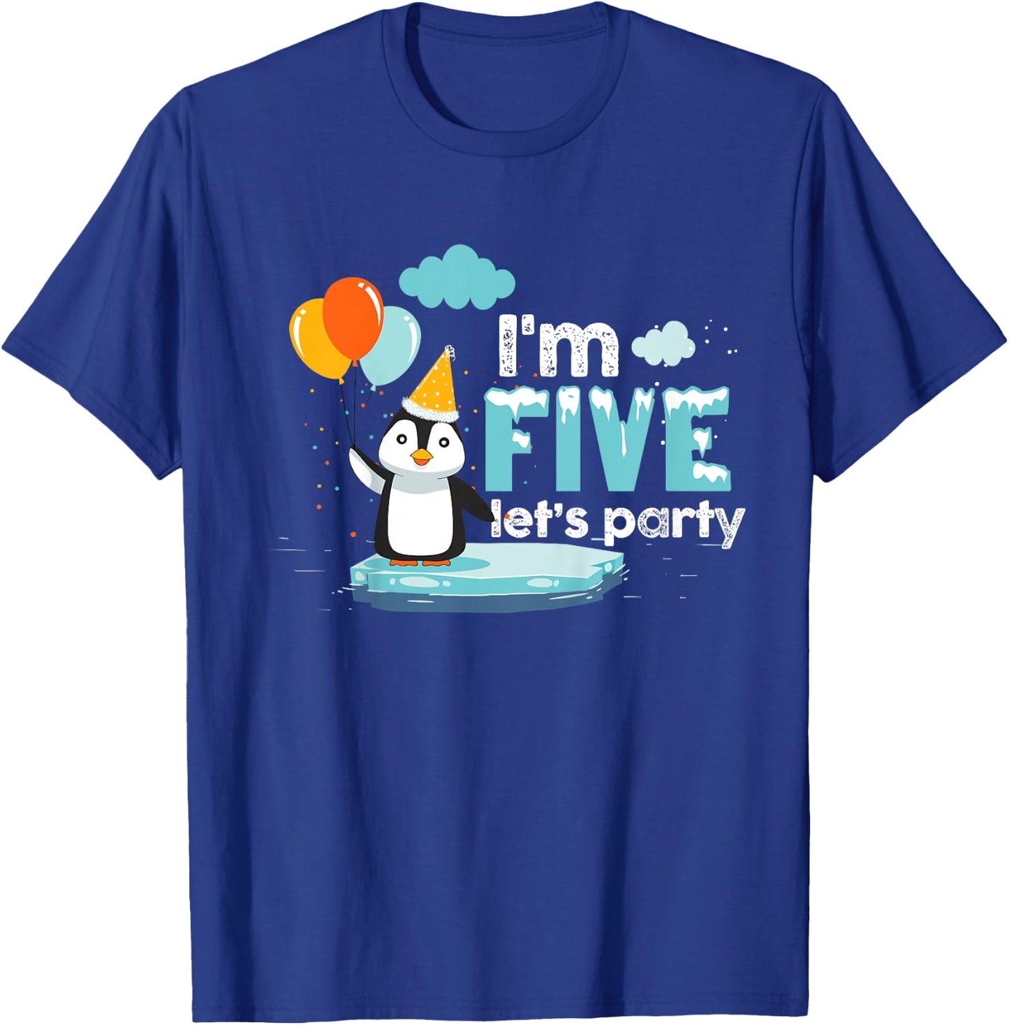 I'm 5 Birthday Outfit Penguin Kids Clothing T-Shirt - T-Shirt | Royal