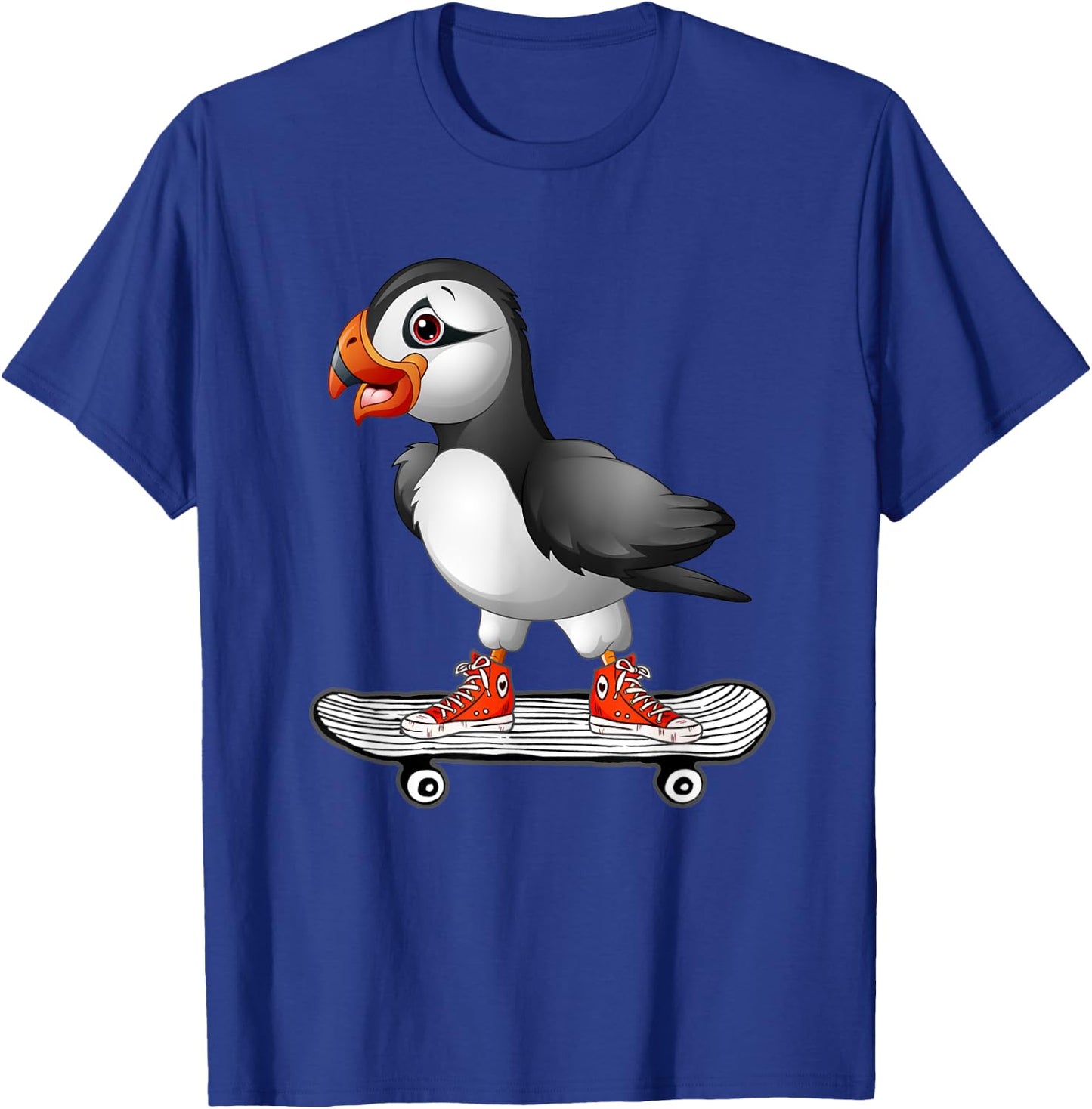 Puffin Shirt Skateboarding Skateboarder Iceland Bird T-Shirt - T-Shirt | Royal