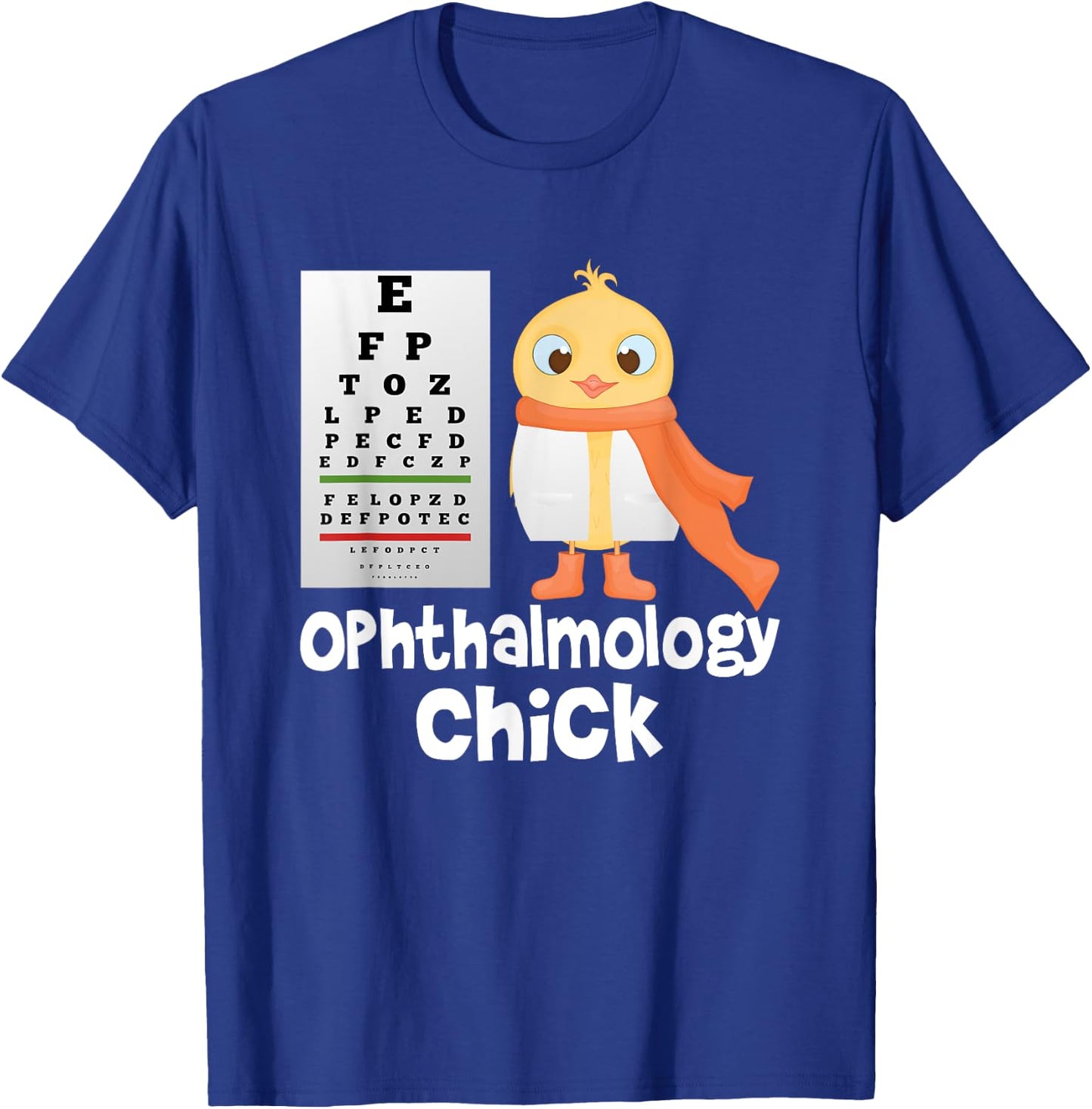 Eye Chart Cute Ophthalmology Optician Chick T-Shirt - T-Shirt | Royal