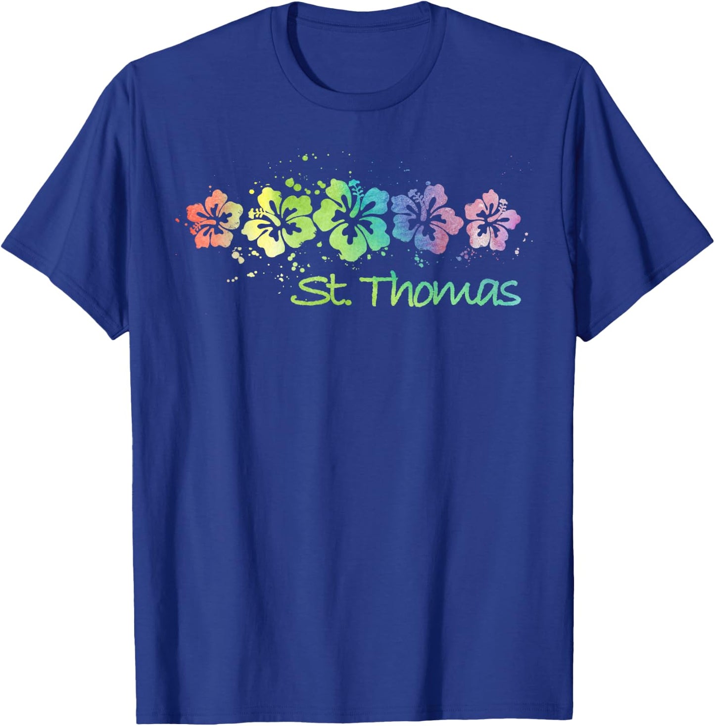 St Thomas Watercolour Beach Travel Surf T-Shirt - T-Shirt | Royal