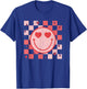 Retro Groovy Smile Face Checkered Valentine Men Women Kids T-Shirt - T-Shirt | Royal