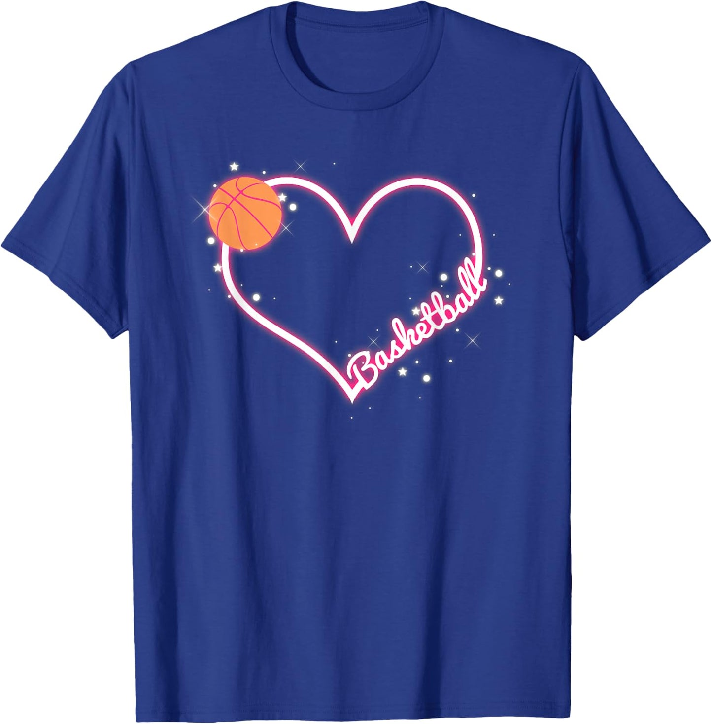 I Love Basketball, Girl Basketball Player Heart T-Shirt - T-Shirt | Royal