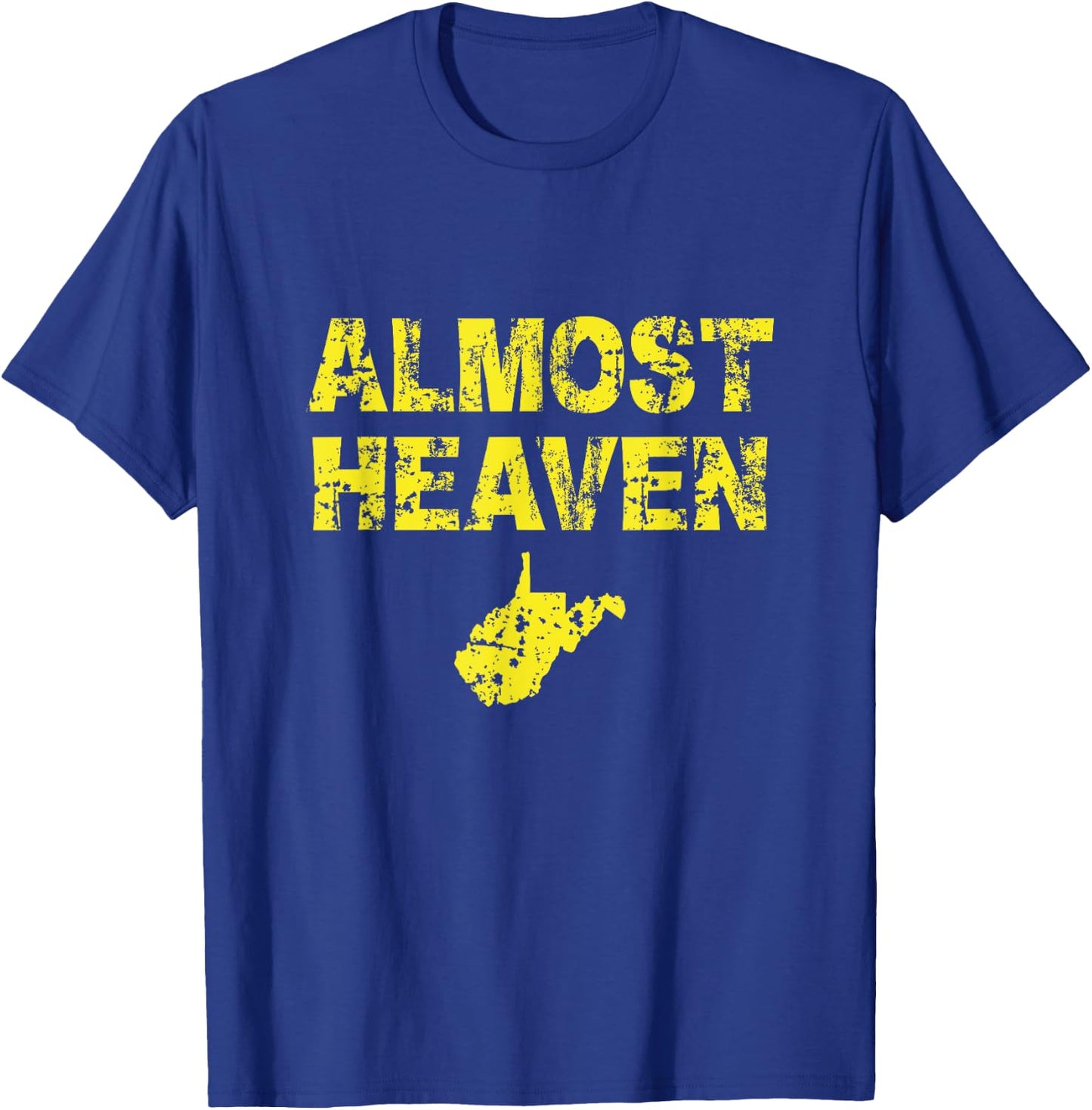 Almost Heaven Distressed with State T-Shirt - T-Shirt | Royal