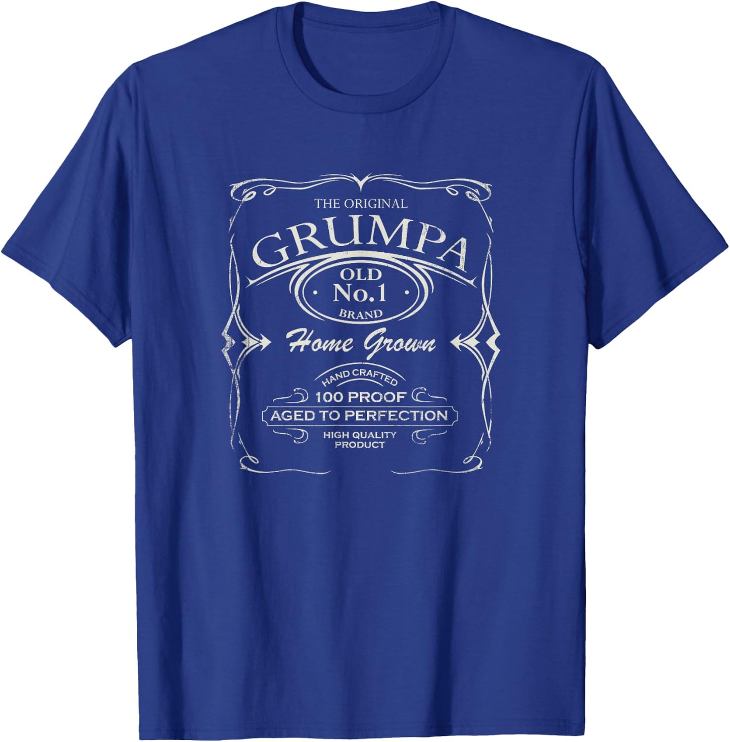 GRUMPA Vintage Weathered Whiskey Label Design T-Shirt - T-Shirt | Royal