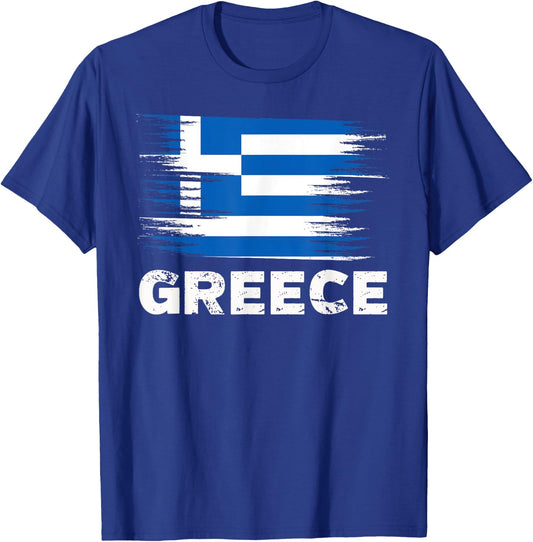 Greece - Greek Flag Shirt | Sports Soccer Football Gift T-Shirt - T-Shirt | Royal