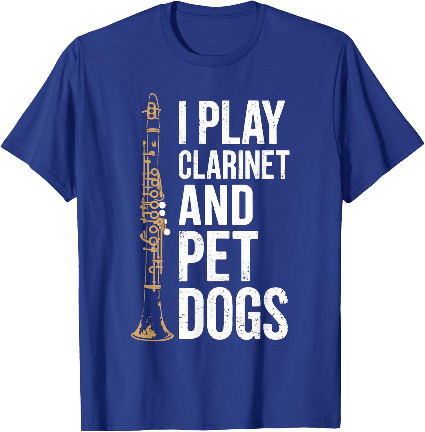 Clarinet Instrument Player Dog Lover and Clarinetist T-Shirt - T-Shirt | Royal