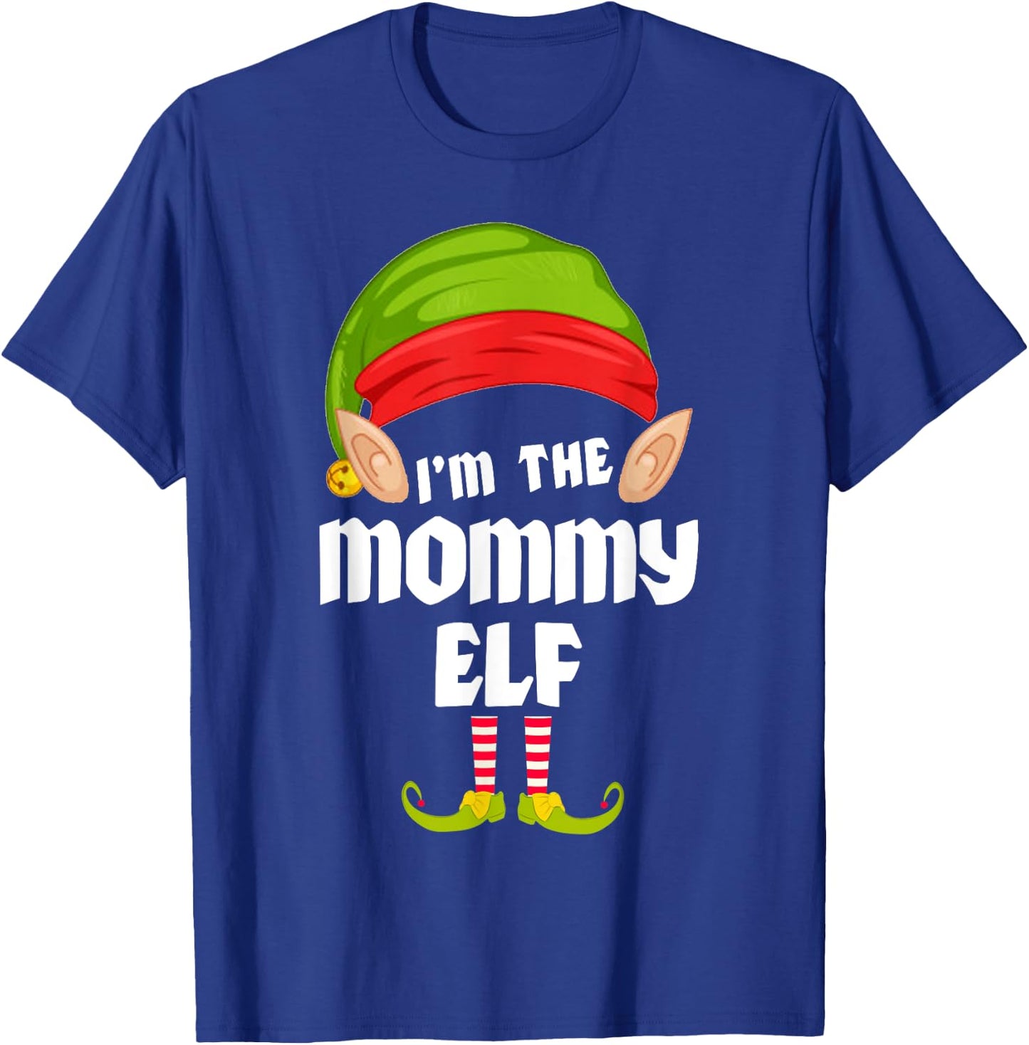 Funny Mommy Elf Matching Family Group PJ Christmas T-Shirt - T-Shirt | Royal