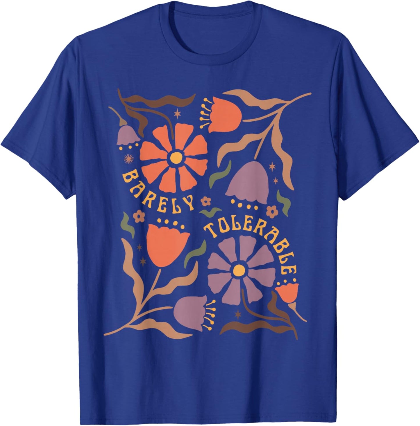 Floral Pride & Prejudice Barely Tolerable Book Lover Bookish T-Shirt - T-Shirt | Royal