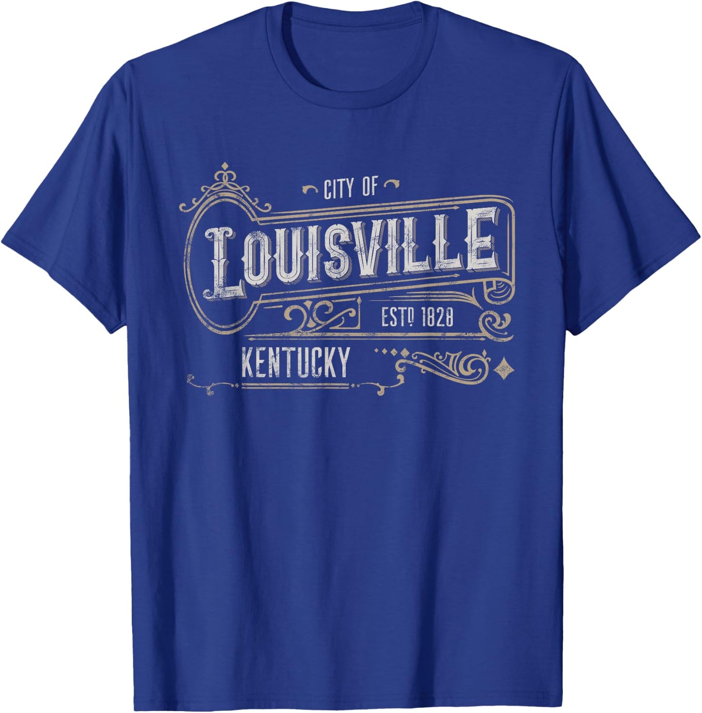Louisville KY Vintage Victorian Style Home City Distressed T-Shirt - T-Shirt | Royal
