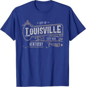 Louisville KY Vintage Victorian Style Home City Distressed T-Shirt - T-Shirt | Royal
