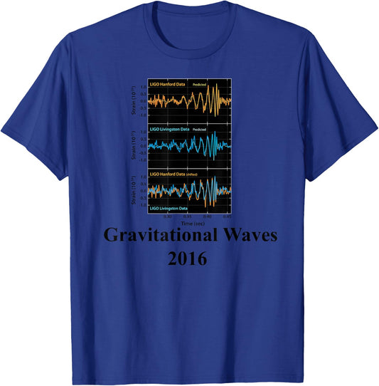 Gravitational Waves LIGO Vintage 2016 T-Shirt - T-Shirt | Royal
