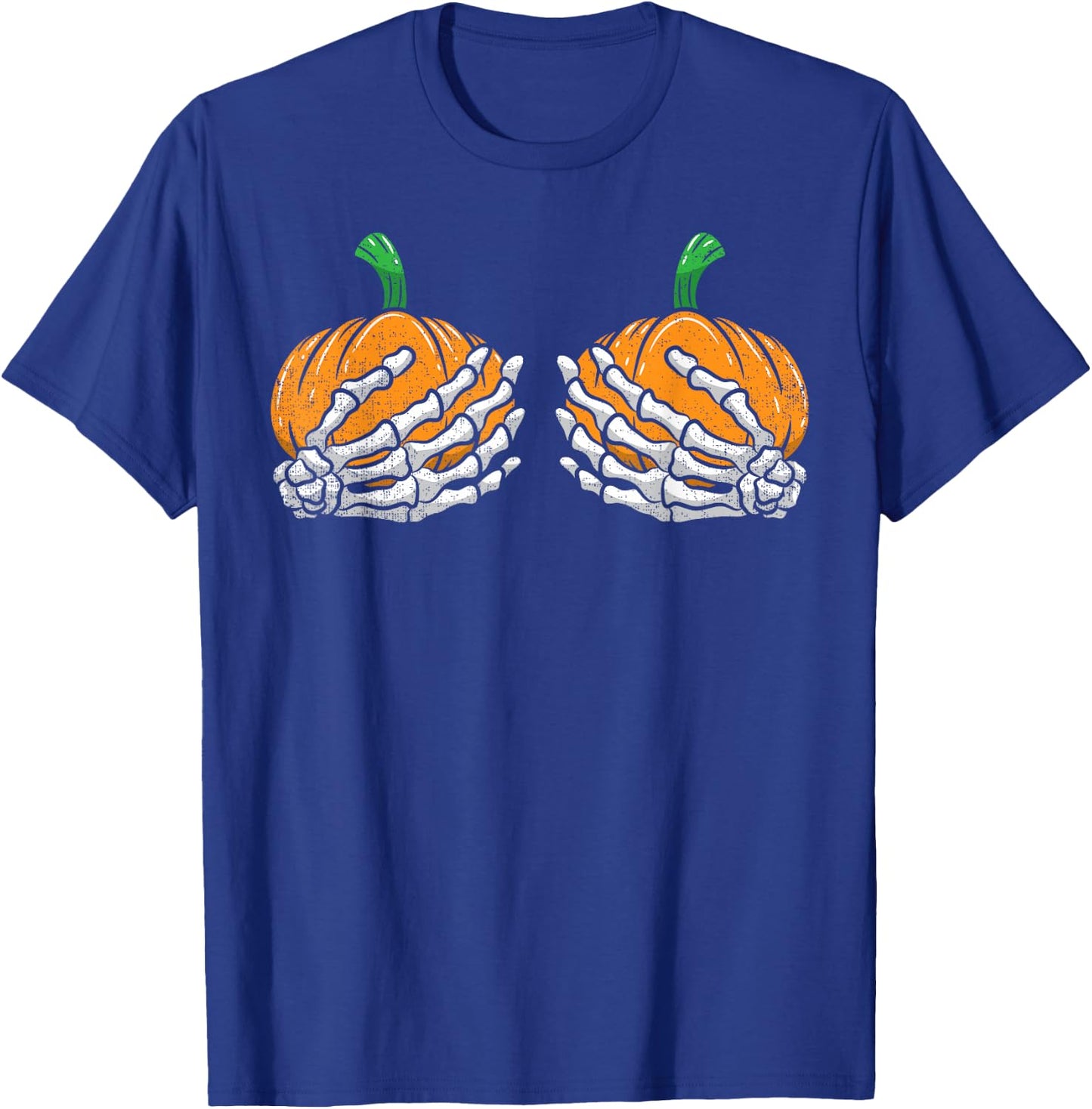 Pumpkin Skeleton Hands Bra Halloween Costume Girls Women T-Shirt - T-Shirt | Royal