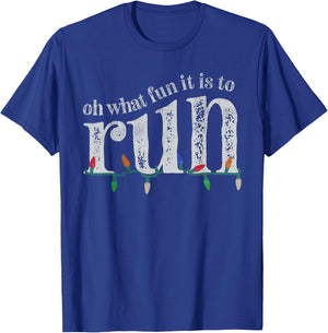 Oh What Fun it is to Run Christmas Xmas Funny T-Shirt - T-Shirt | Royal