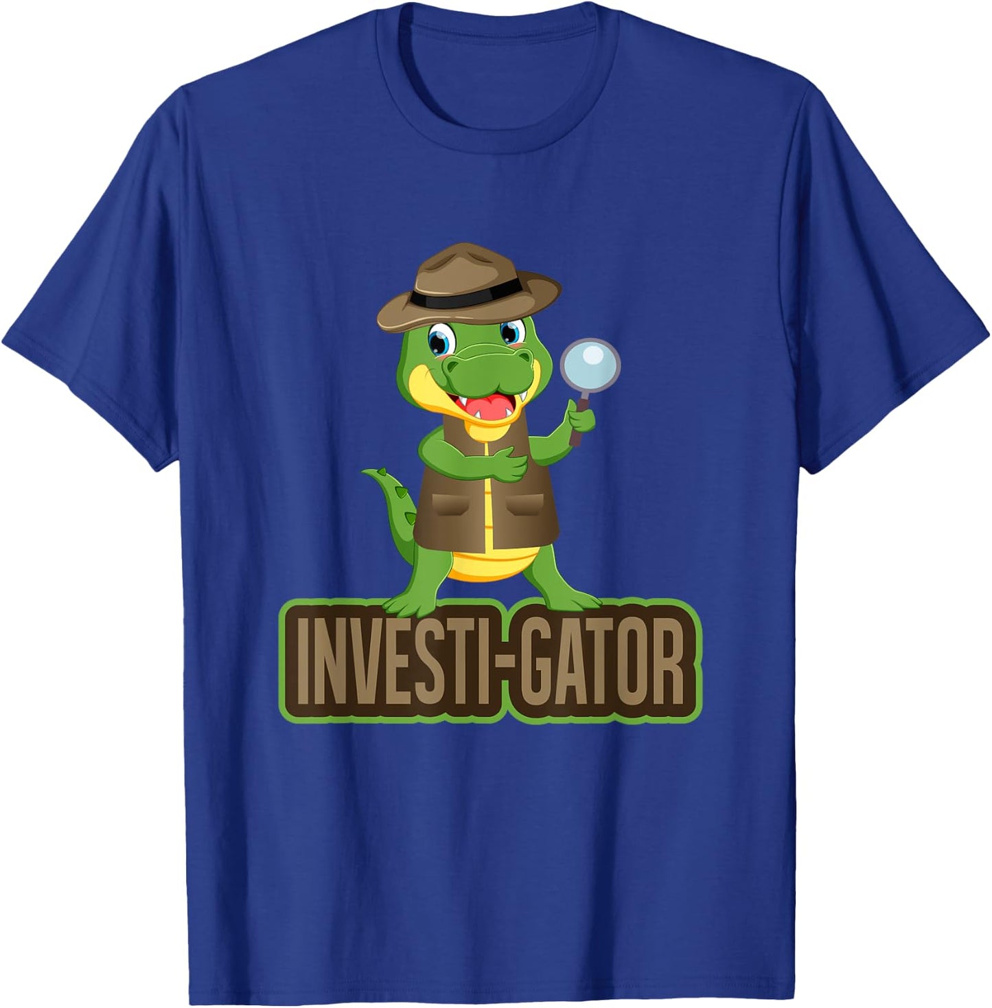 Funny Investi-Gator Pun Alligator Detective T-Shirt - T-Shirt | Royal