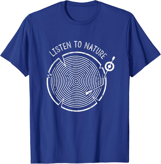 Listen to Nature Tree and Music mix Gift T-Shirt - T-Shirt | Royal