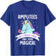 Amputee Amputation Survivor Warrior Shirts Men's Black Cotton Blend Classic Fit Short Sleeve Unicorn Humor Recovery T-Shirt - T-Shirt | Royal