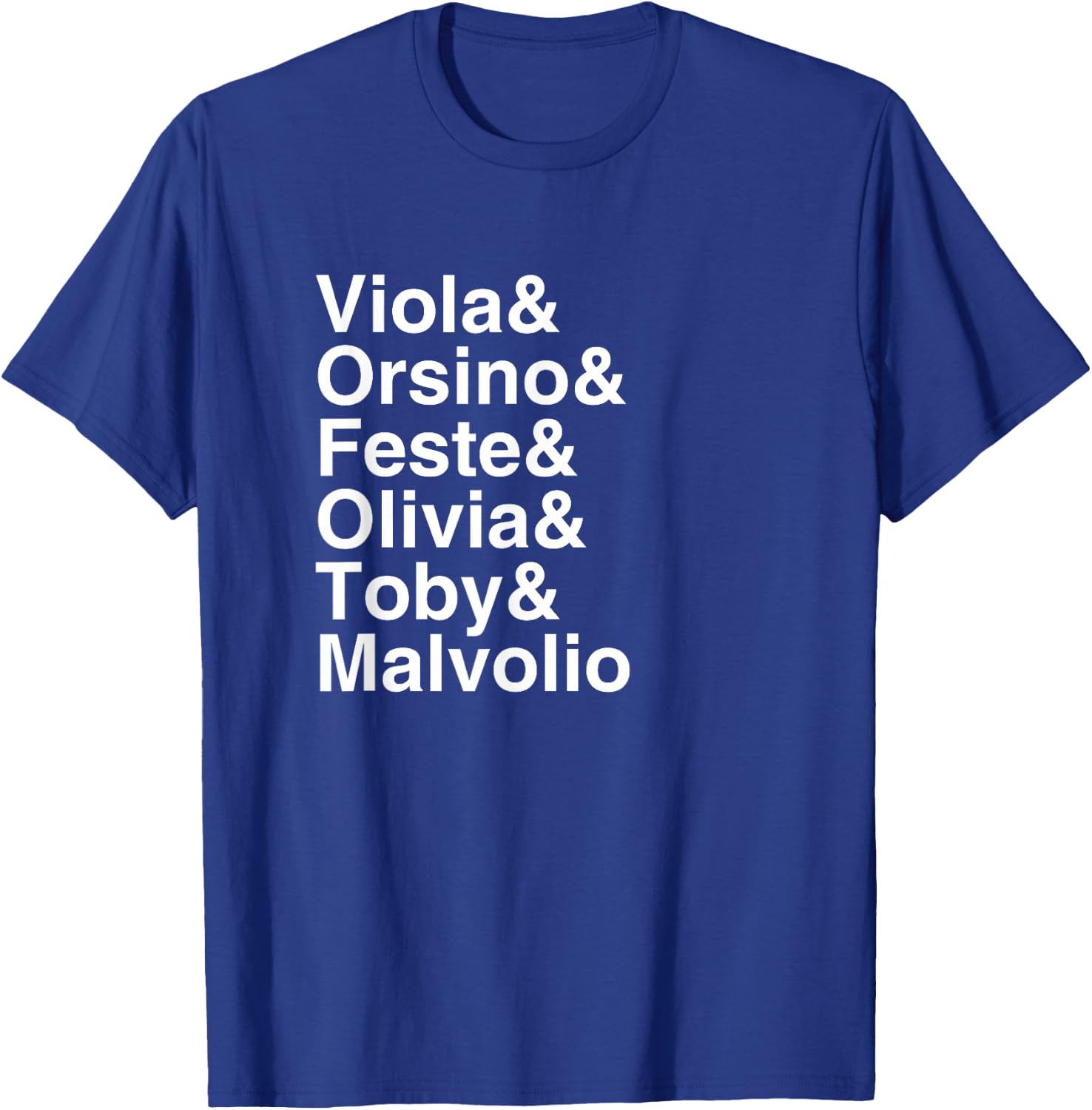 Shakespeare Twelfth Night Character List T-Shirt - T-Shirt | Royal