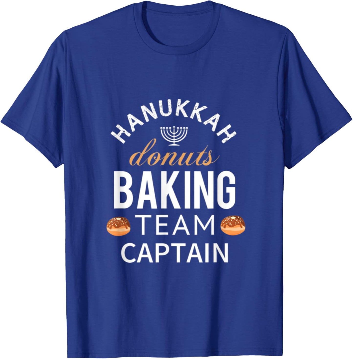 Hanukkah Donuts Baking Team Captain Sufganyiot And Latkes T-Shirt - T-Shirt | Royal