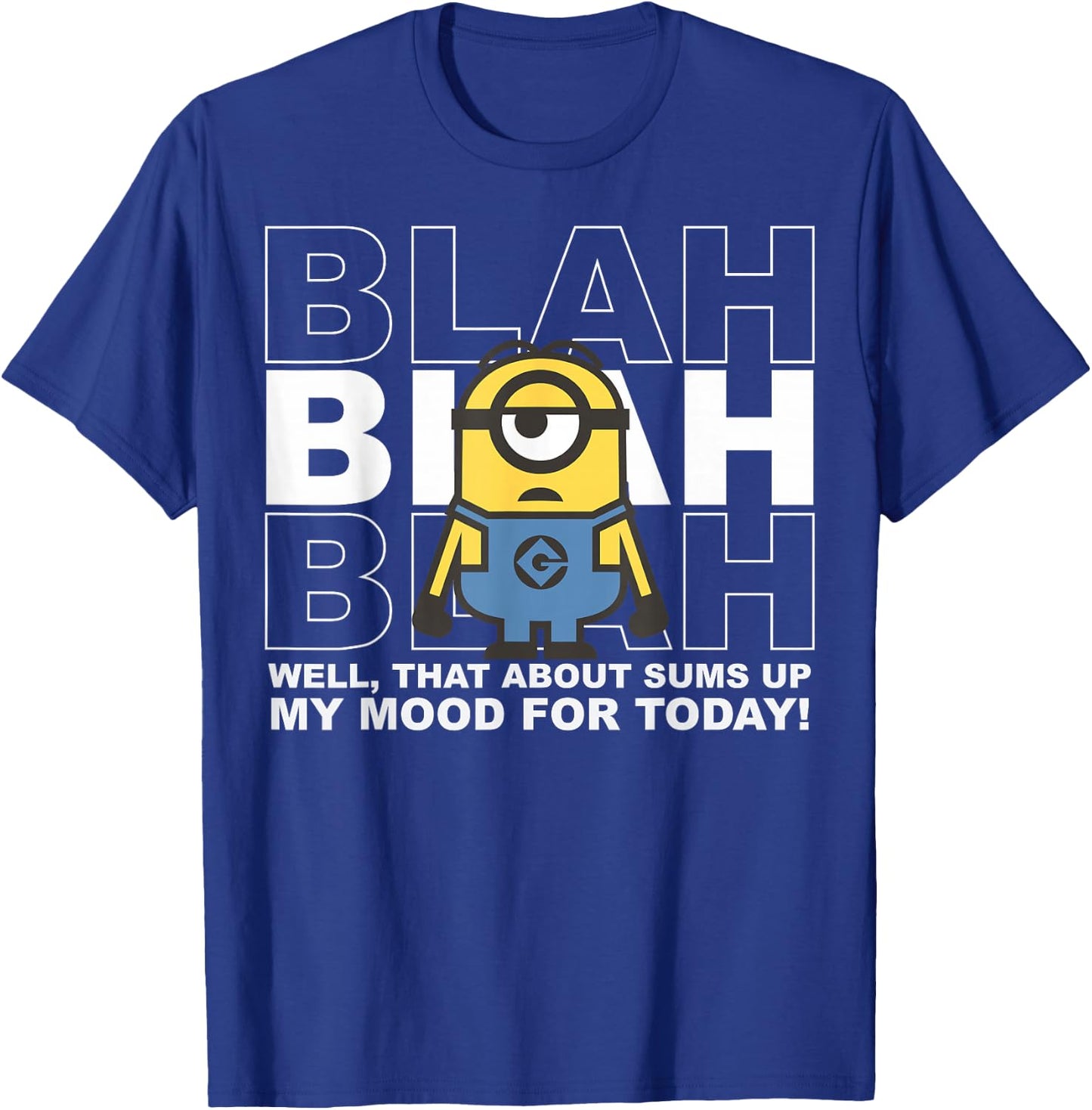 Despicable Me Minions Stuart Is Blah Today Graphic T-Shirt - T-Shirt | Royal