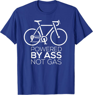 Powered By Ass Not Gas Funny Bicycle Environment Bike Shirt T-Shirt - T-Shirt | Royal