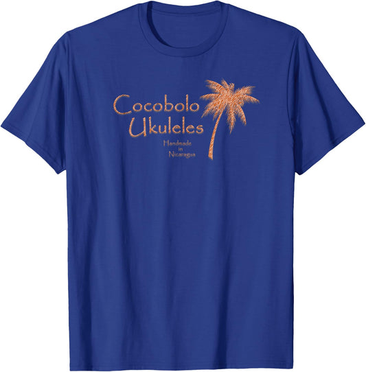 Cocobolo Ukuleles Red Stripes , -Adults, Blue, Small, Short Sleeve T-Shirt - T-Shirt | Royal