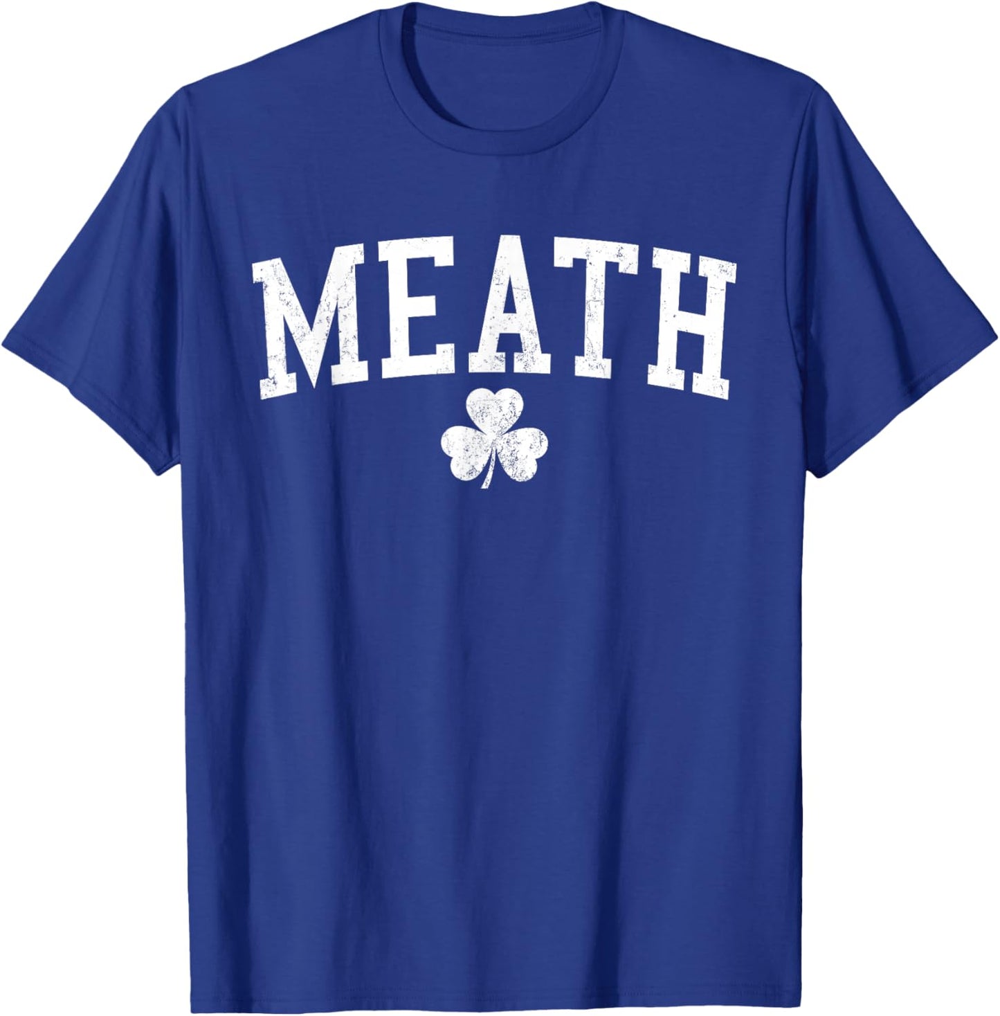 Meath Ireland St Patricks Day Retro Distressed Shamrock T-Shirt - T-Shirt | Royal