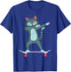 Skateboarding Kitty Cat on Skateboard Gift Skater T-Shirt - T-Shirt | Royal