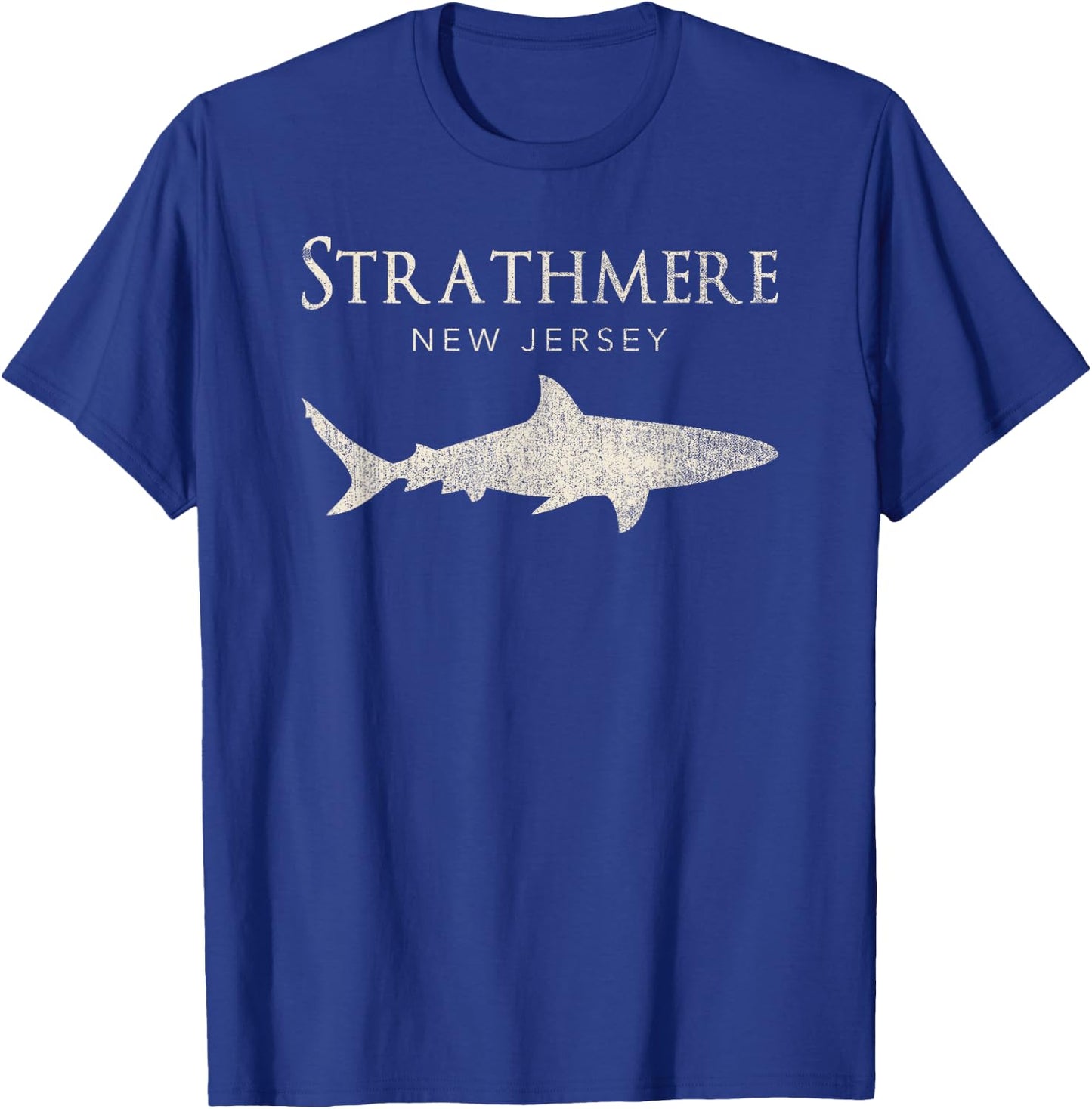 Retro Strathmere NJ Shark T-Shirt - T-Shirt | Royal