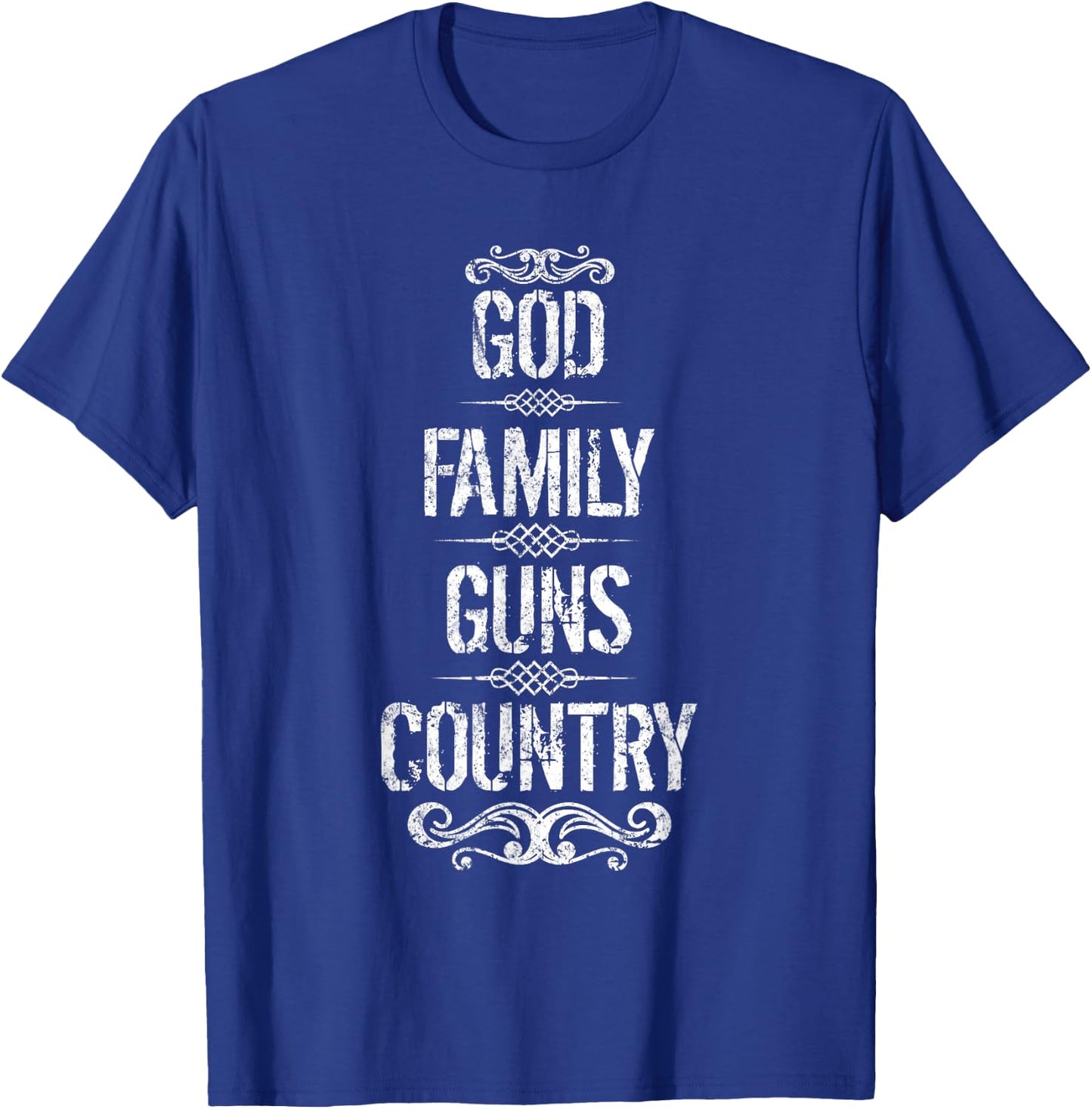 God Family Guns Country T-Shirt - T-Shirt | Royal