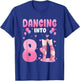 Dancing Into 8th Birthday Ballet Dance 8 Year Old Ballerina T-Shirt - T-Shirt | Royal