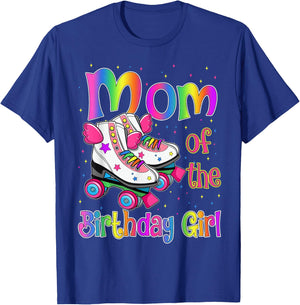 Mom Birthday Rolling Skate Birthday family Party T-Shirt - T-Shirt | Royal