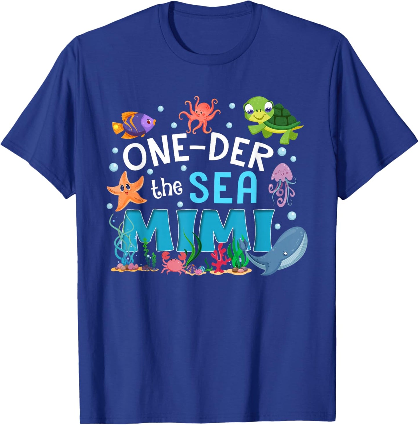 Under Sea Mimi Birthday Girl Boy Matching Family Party T-Shirt - T-Shirt | Royal