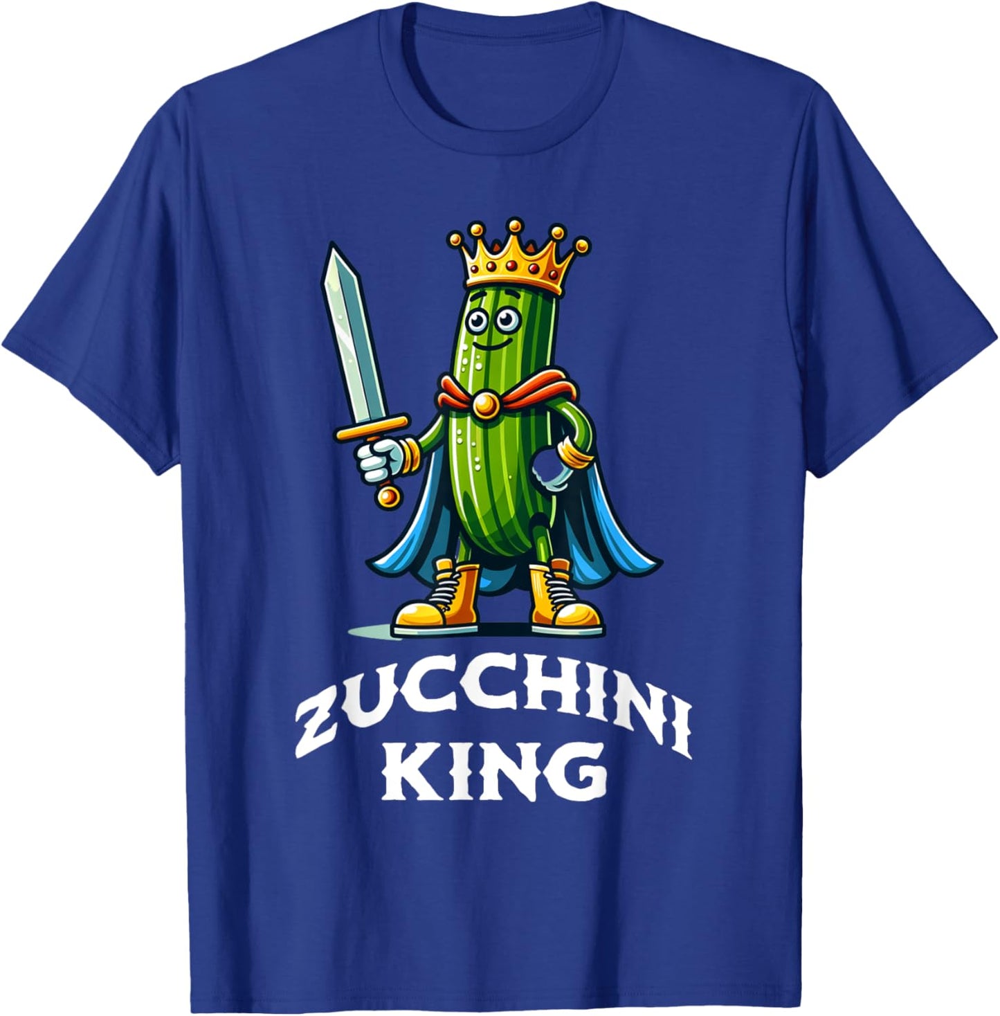 Zucchini King Funny Quote Zucchini Lover Vegan Vegetable T-Shirt - T-Shirt | Royal