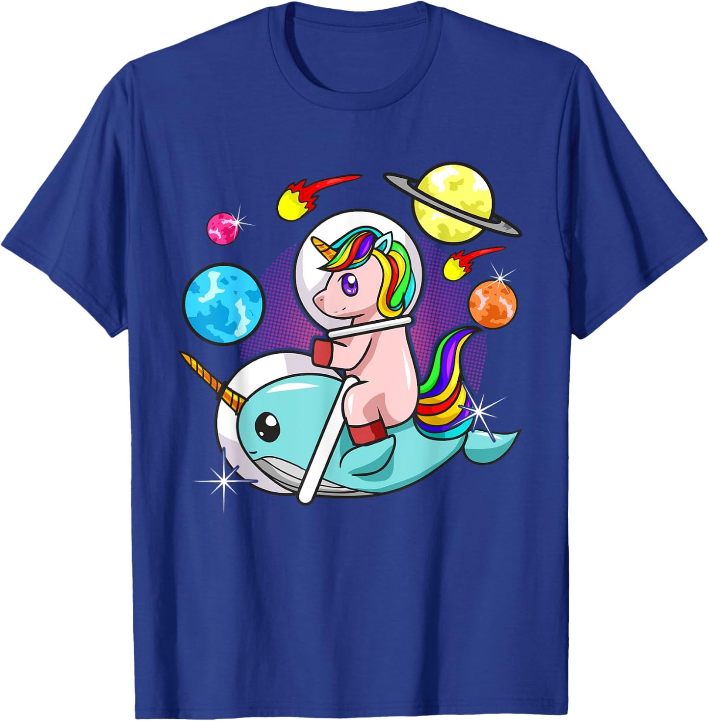 Unicorn Narwhal Space Astronaut Science Funny Humor T-Shirt - T-Shirt | Royal