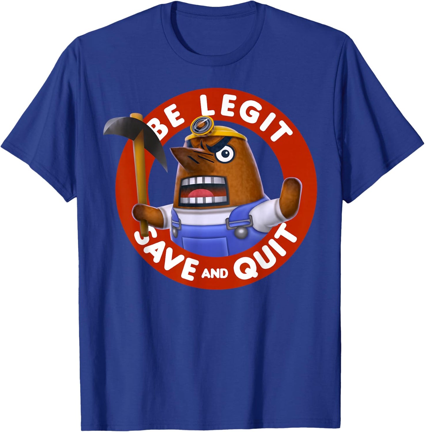 Nintendo Animal Crossing Resetti Save & Quit Graphic T-Shirt - T-Shirt | Royal